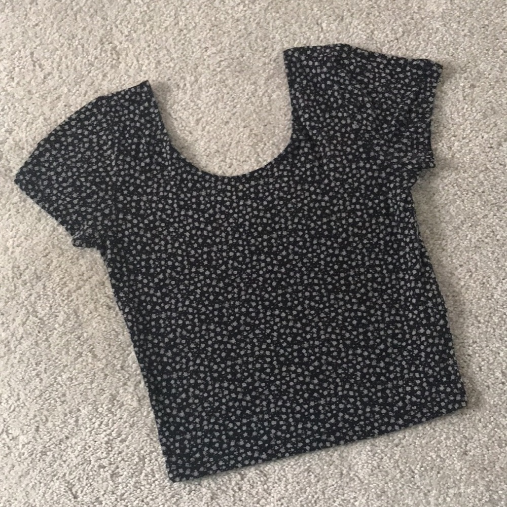 Garage XS Flower Detailed Cropped Cotton Baby Tee